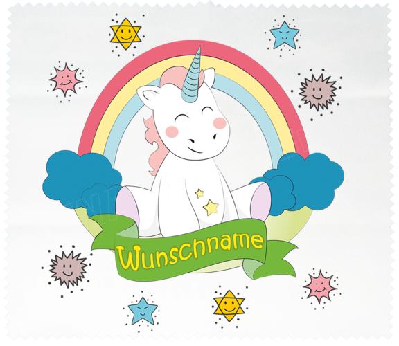 Glasses cleaning cloth cute unicorn with stars including desired name