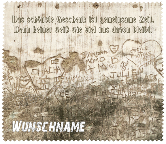 Brillenputztuch - Wand mit Schrift inkl. Wunschname
