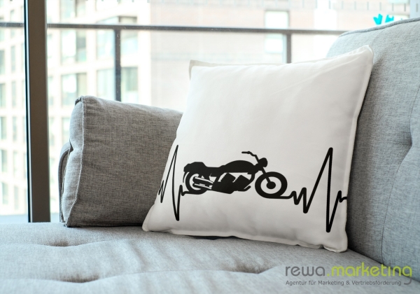 Snuggle pillow with heart diagram for the Biker