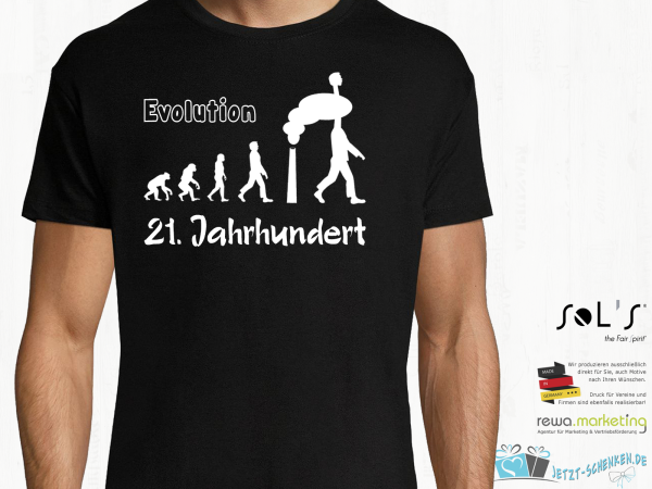 Herren T-Shirt - Funshirt - EVOLUTION IM 21. JAHRHUNDERT