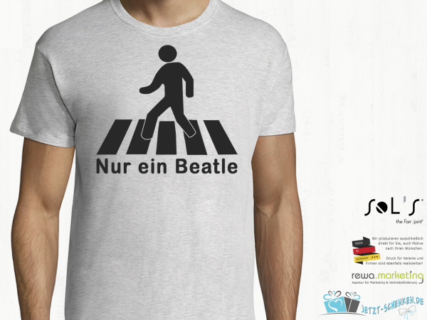 T-Shirt - Funshirt - Zebrastreifen und nur 1 Beatle