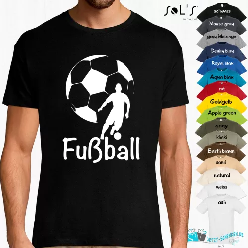 T- SHIRT als Geschenk - für alle Fußballer und Fans - Grafik Fußball Spieler mit Ball ​Fußball