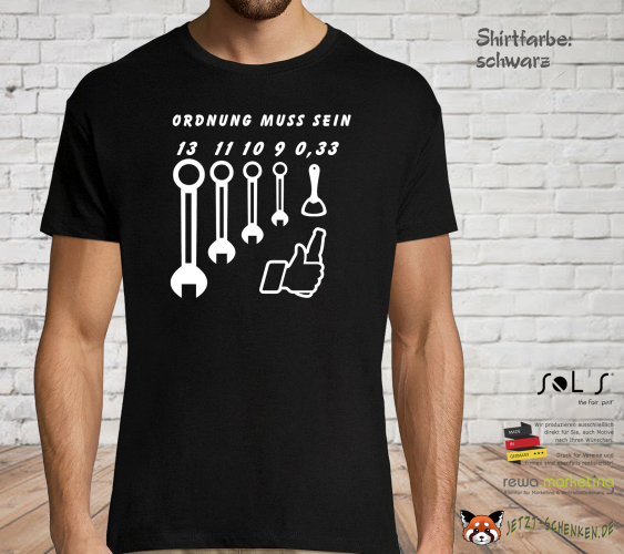 Men's - fun shirt - for the craftsman with a print - there must be order with tools