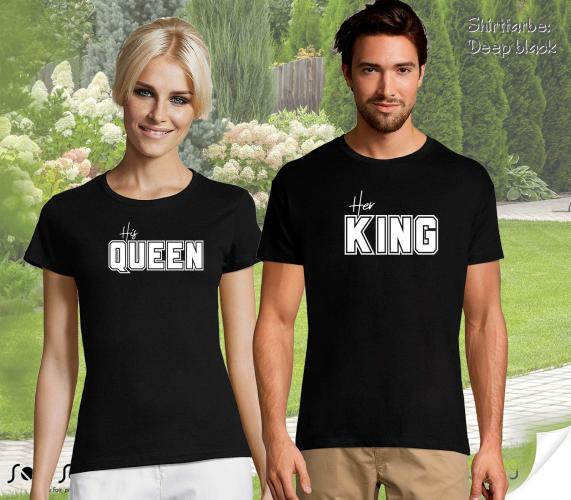 Party T-Shirt- Set für Paare - KING & QUEEN