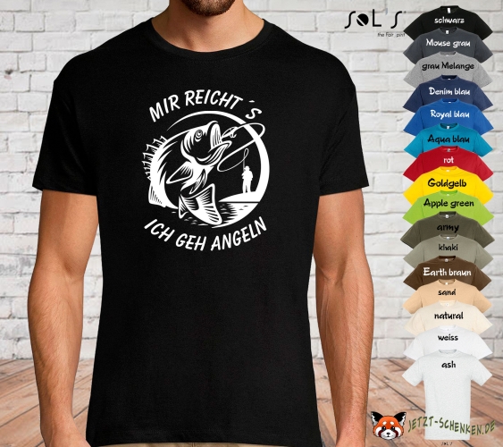 Men's T-SHIRT for every angler - I go fishing, optionally personalized with your desired name, a personalized gift.