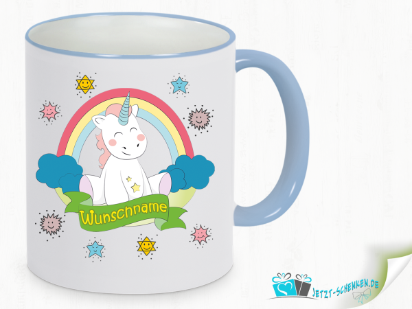 Tea cocoa cup cute unicorn with stars - incl. desired name