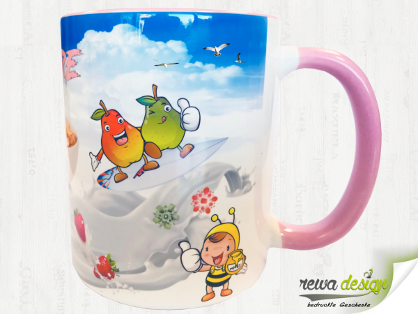 Breakfast cup for children with milk cow - incl. desired name