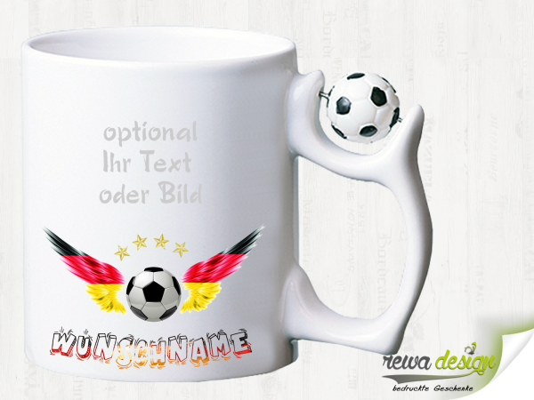 Football fan mug Germany including your desired name