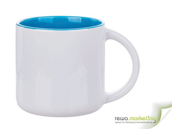 Photo ceramic mug BIG in Light Blue including your desired imprint