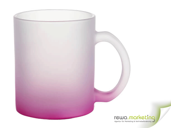 Frosted glass mug with color satin finish - purple