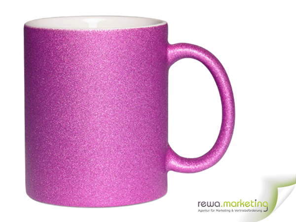Glitter Mug - purple including your desired imprint