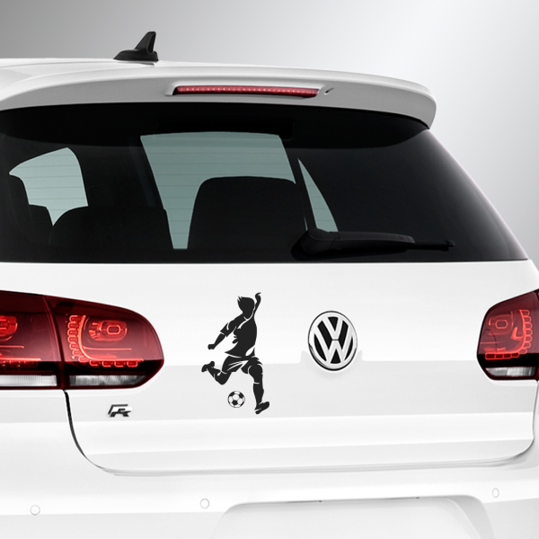 Sticker silhouette soccer player