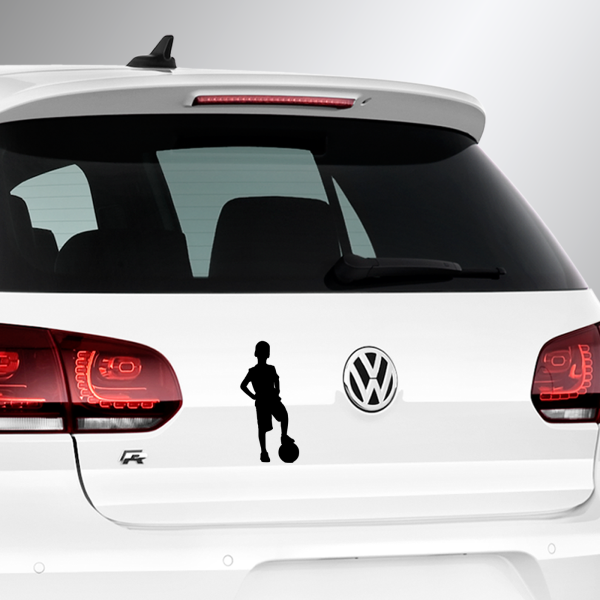 Sticker boy footballer silhouette