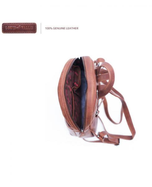 Louis Wallis leather backpack shopper vintage brown - Lius