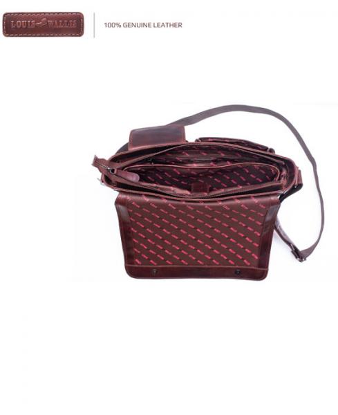 Louis Wallis Leather Shoulder Bag Shopper Handbag Vintage Brown - Heddy