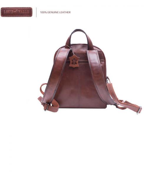 Louis Wallis leather backpack shopper vintage brown - Zant