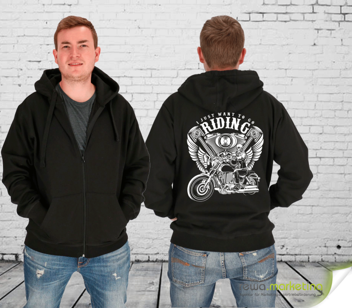 Biker hoodie / sweater - I JUST WANT TO GO RIDING