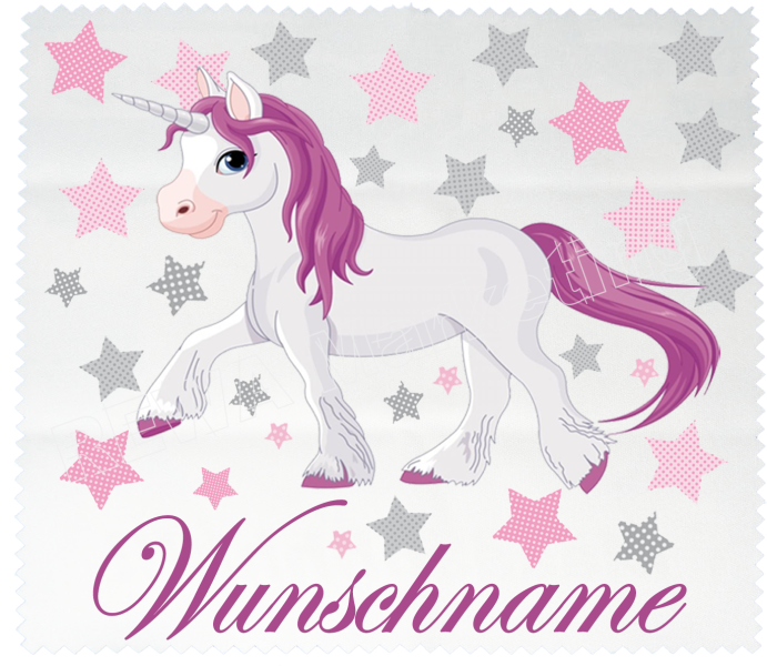Glasses cleaning cloth unicorn with stars incl. desired name
