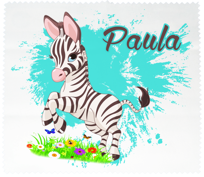 Brillen- Reinigungstuch - süßes kleines Zebra inkl. Wunschname Brillen- Reinigungstuch - süßes kleines Zebra inkl. Wunschname