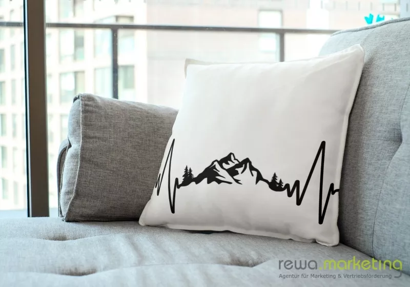 Kuschelkissen mit Herzdiagramm für den Wanderer / Bergsteiger Kuschelkissen mit Herzdiagramm für den Wanderer / Bergsteiger