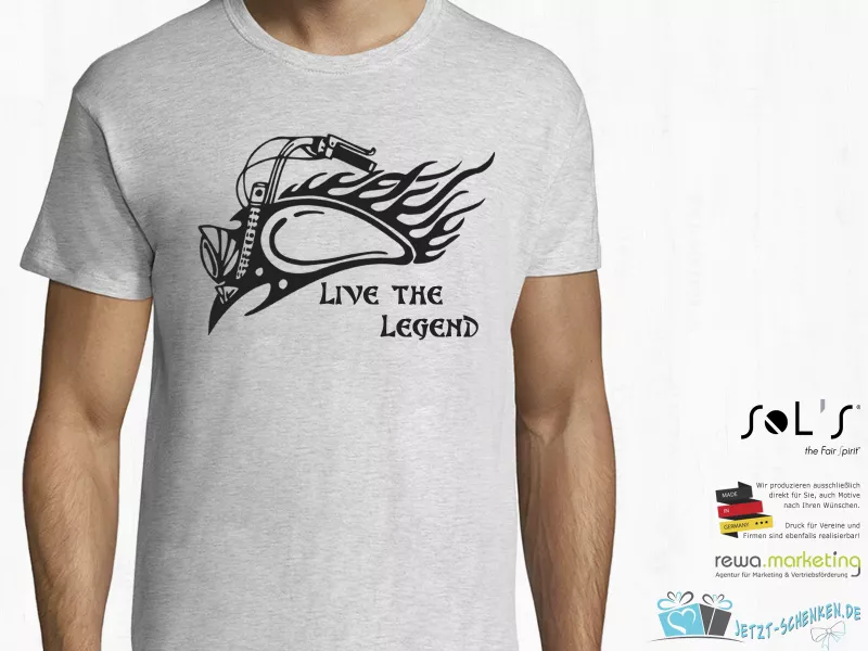 T-Shirt - Funshirt - Biker LIVE THE LEGEND