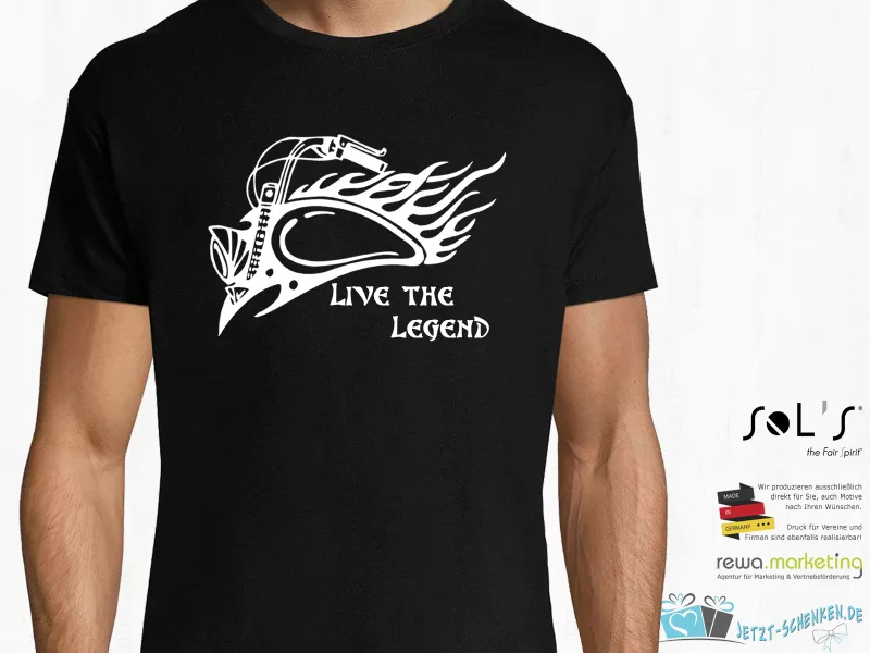 Herren T-Shirt - Funshirt - Biker LIVE THE LEGEND Herren T-Shirt - Funshirt - Biker LIVE THE LEGEND