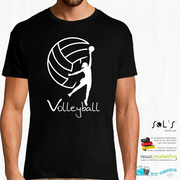 Herren T-Shirt - Funshirt - Volleyball Spieler mit Ball ​Volleyball