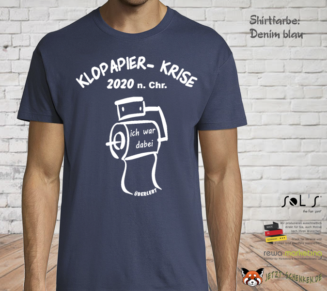 Men's t-shirt on the toilet paper crisis
