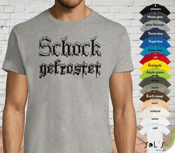 Men's fun T-shirt for a good mood in winter - Shock frozen winter 2022/2023, optionally with an additional print