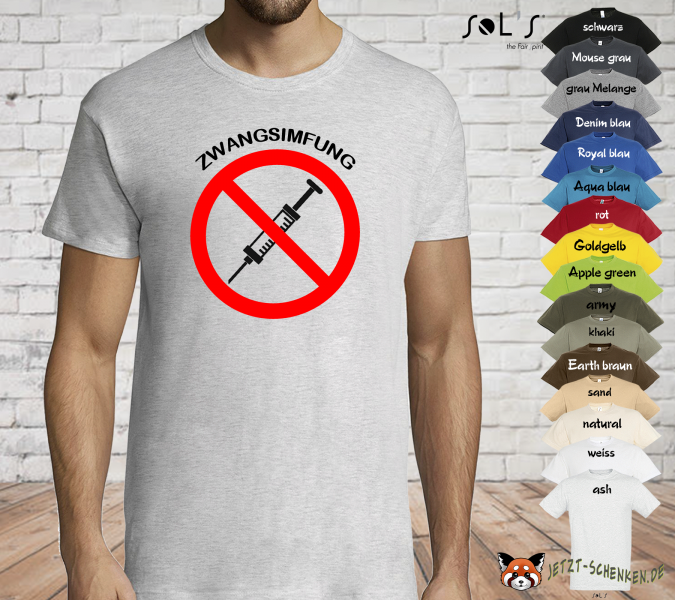 Men's t-shirt for healthy people - fun shirt - against forced vaccination