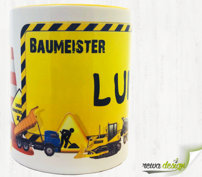 Cup for little master builders - incl. desired name