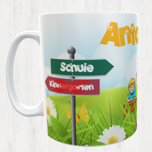 Gift for the school introduction - cup with desired name