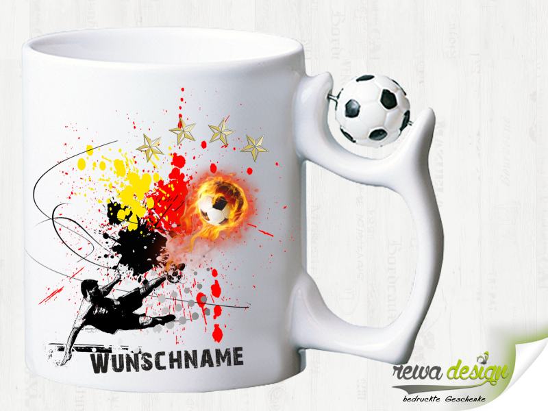 Fußball- Fan Tasse Deutschland - inkl. Ihrem Wunschnamen