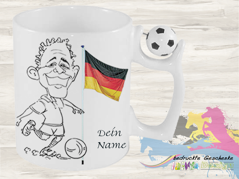 Fußball- Fan- Tasse Kicker - inkl. Ihrem Wunschnamen