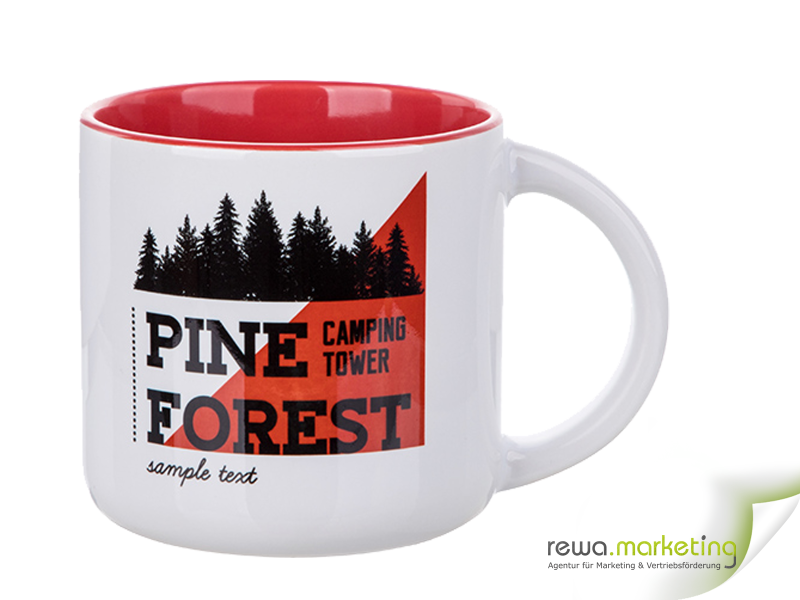 Photo ceramic mug BIG in red