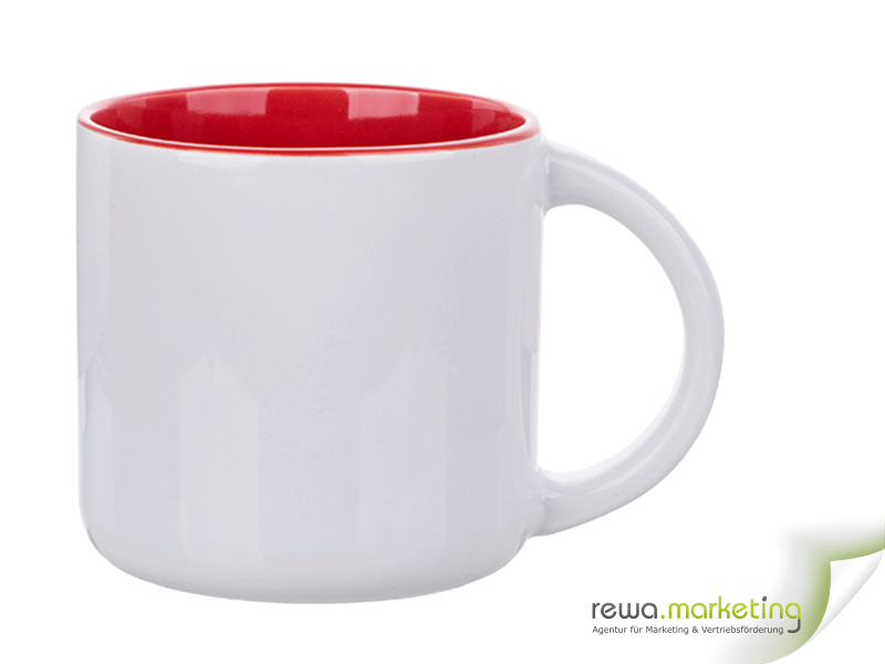 Photo ceramic mug BIG in red including your desired imprint